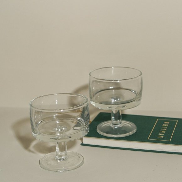 Sherbet Desert Glass Pair in Clear
